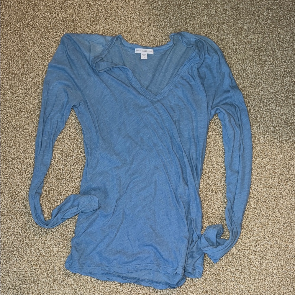 James Perse Light Blue Long Sleeve Tee